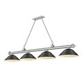 Z-Lite Cordon 4 Light Billiard, Brushed Nickel & Matte Black 2306-4BN-SMB